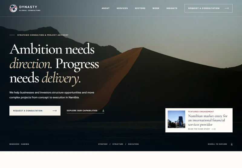 Dynasty Global Consulting website designed by Octovia Nexus
