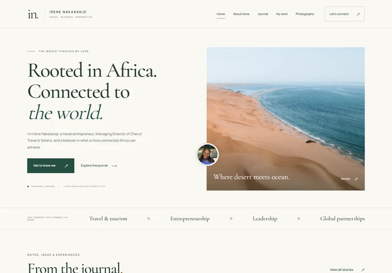 Irene Nakasanje personal website