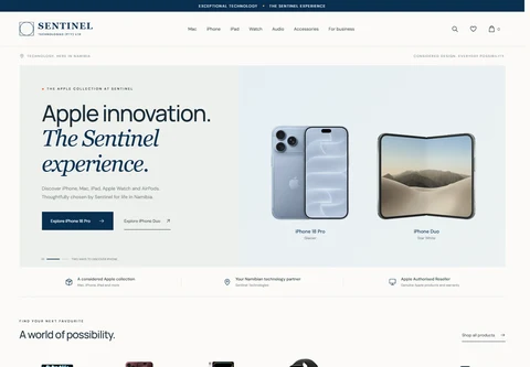 Sentinel online shop designed by Octovia Nexus
